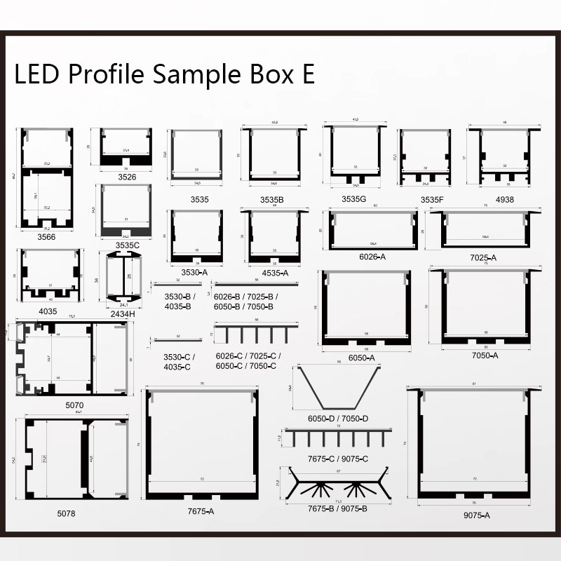 LED Aluminum Channel Sample Show Boxes LED Aluminum Channel Sample Show Boxes